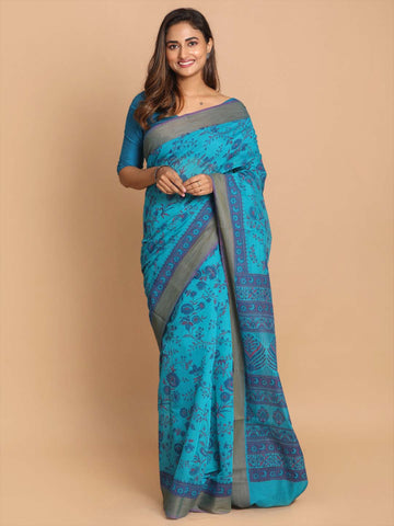 TURQUOISE TIDE (GADWAL COTTON BLEND SAREE)