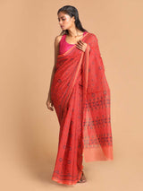 RUST RADIANCE (NET COTTON BLEND SAREE)