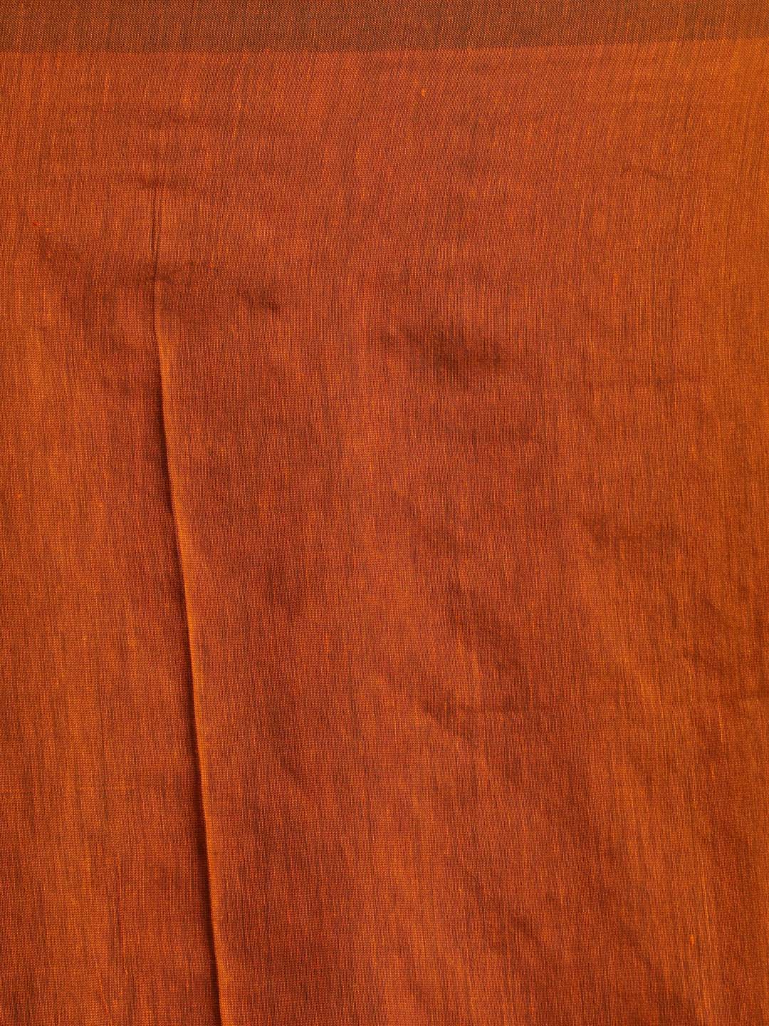 Indethnic Yellow & Black Cotton Blend Solid Design Sarees - Saree Detail View