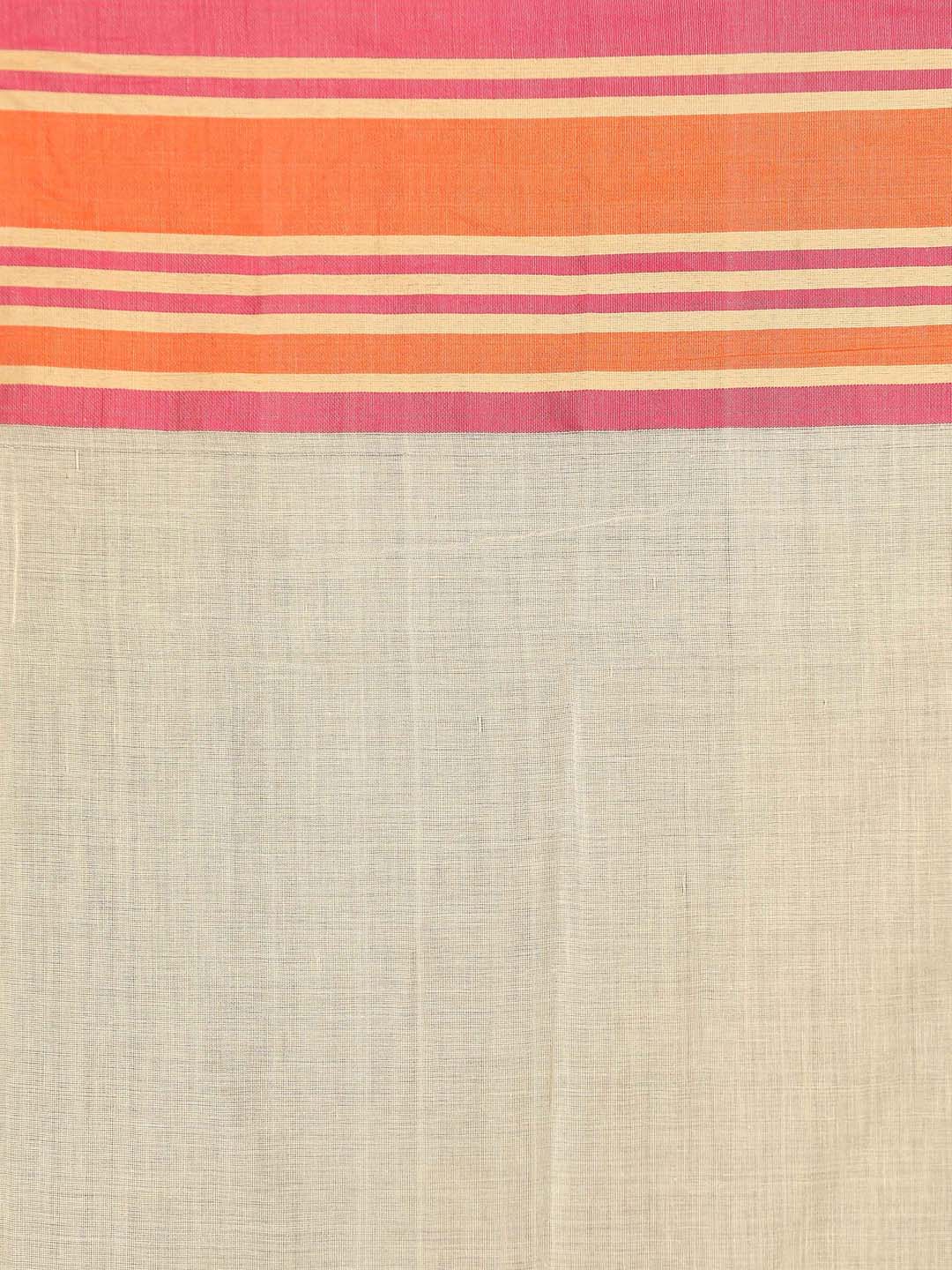 Indethnic Beige Pure Cotton Ethnic Motifs Design Jamdani - Saree Detail View