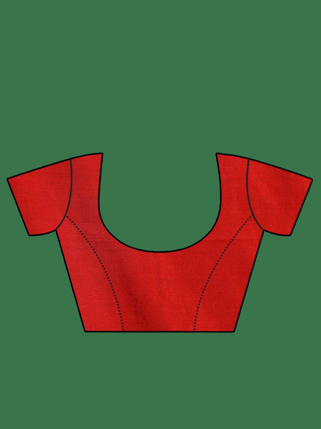 Indethnic Red Cotton Blend Ethnic Motifs Design Jamdani - Blouse Piece View