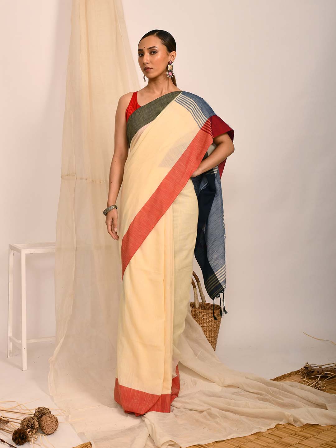 SPECTRUM CHIC (BENGAL HANDLOOM COTTON BLEND SAREE)