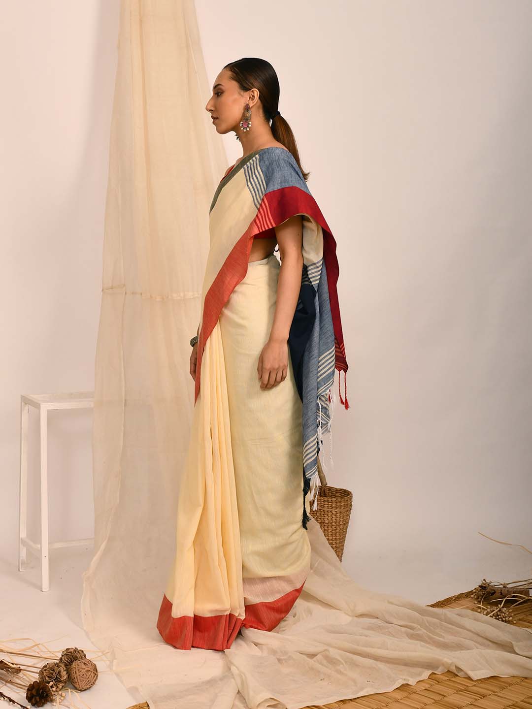 SPECTRUM CHIC (BENGAL HANDLOOM COTTON BLEND SAREE)
