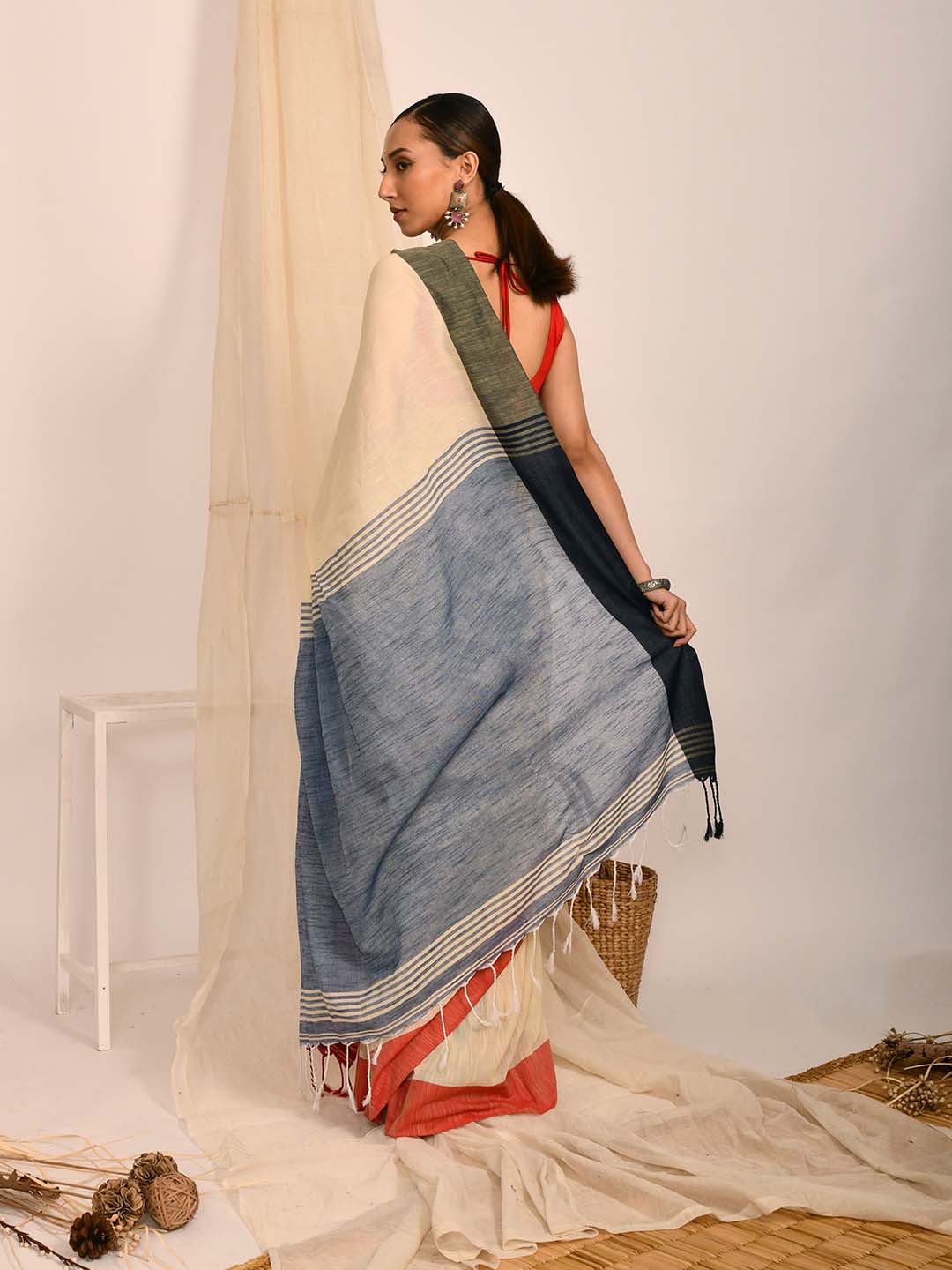 SPECTRUM CHIC (BENGAL HANDLOOM COTTON BLEND SAREE)