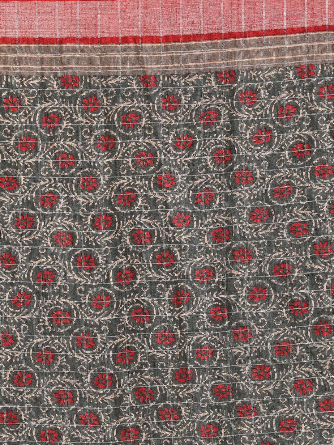 Indethnic Black Liva Printed Saree - Saree Detail View