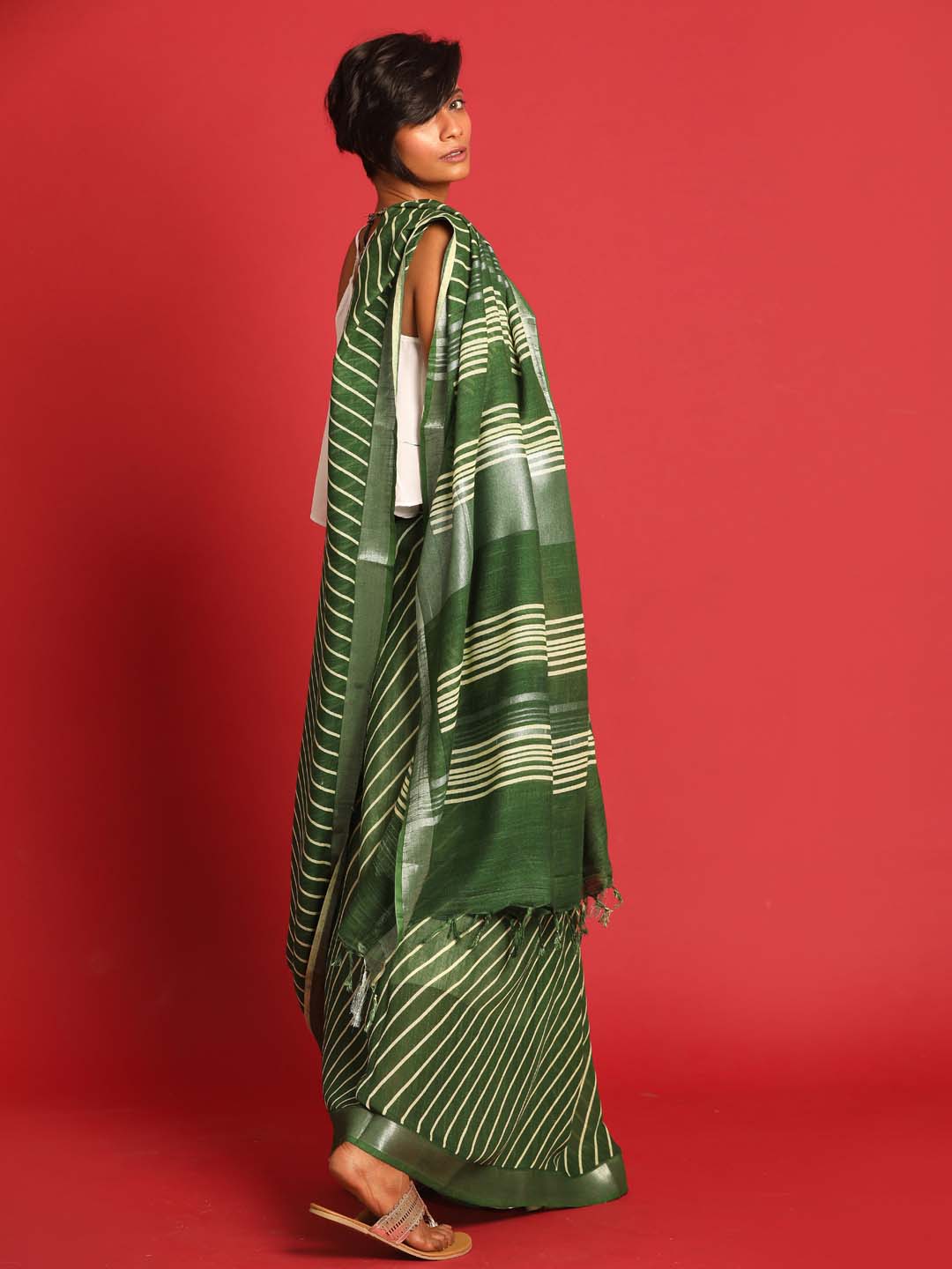 VERDANT WHISPER (BHAGALPURI LIVA SAREE)