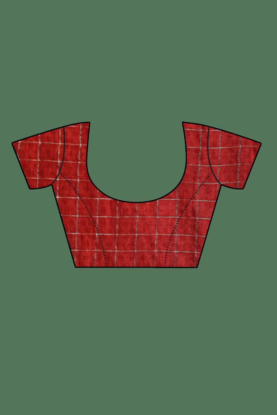 Indethnic Mustard Liva Printed Saree - Blouse Piece View