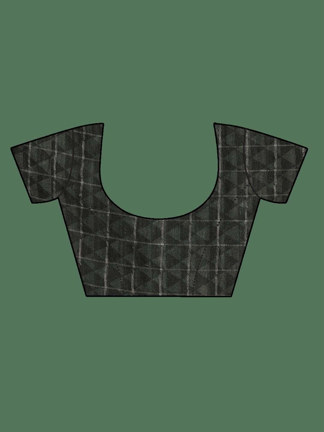 Indethnic Yellow Liva Printed Saree - Blouse Piece View