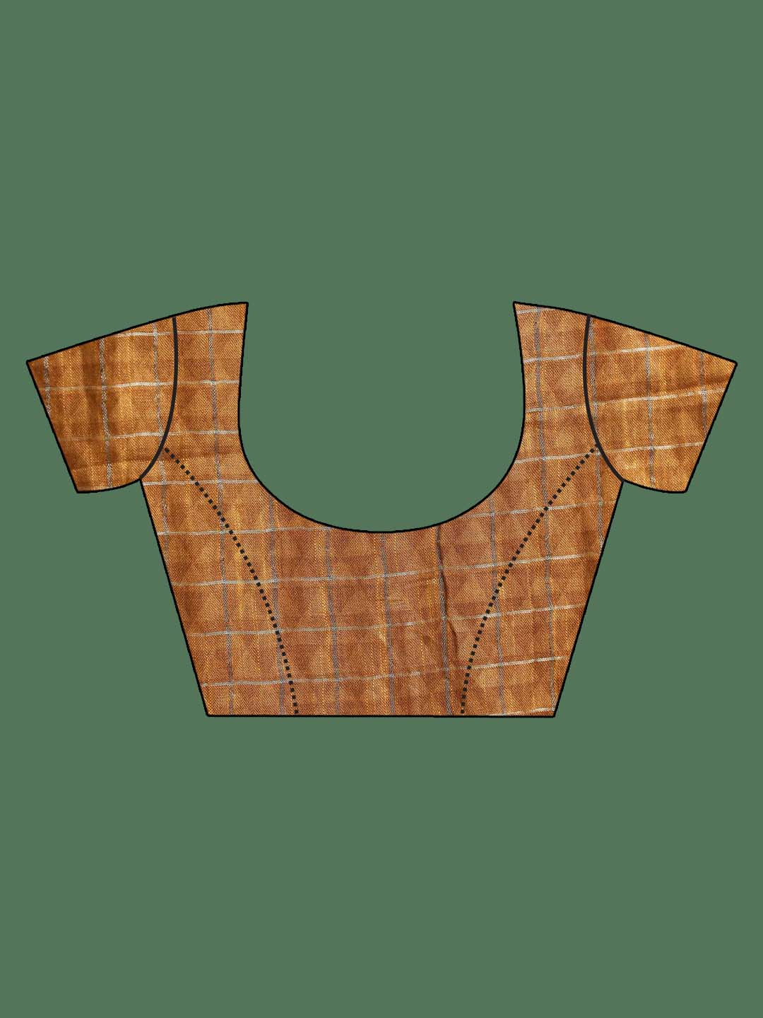 Indethnic Yellow Liva Printed Saree - Blouse Piece View