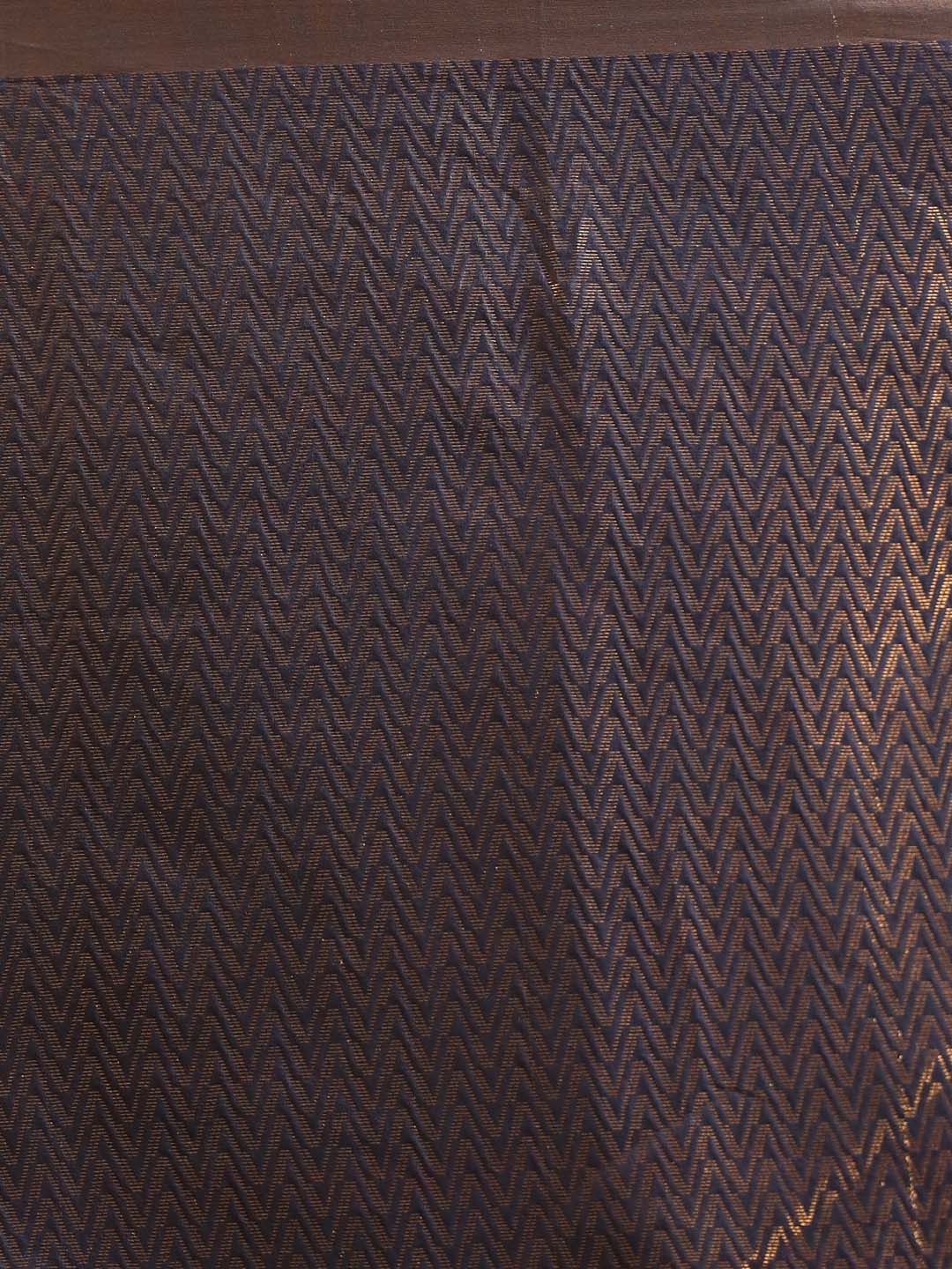 Indethnic Blue Liva Woven Design Saree - Saree Detail View