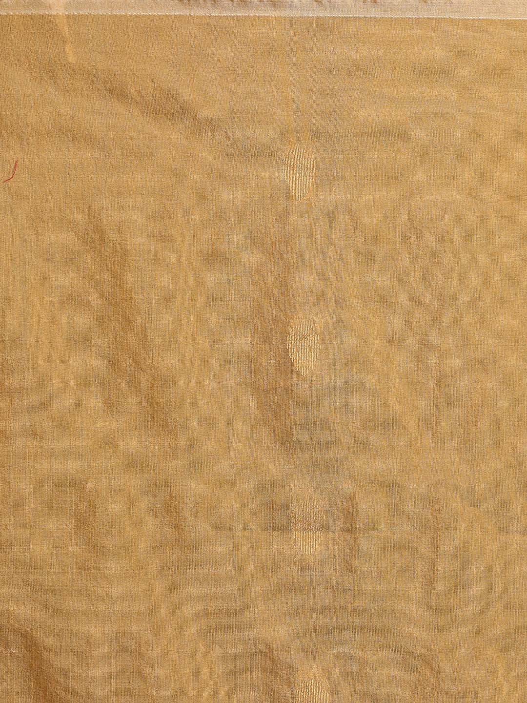 Indethnic Beige Pochampally Kora Silk by Cotton Saree - Saree Detail View