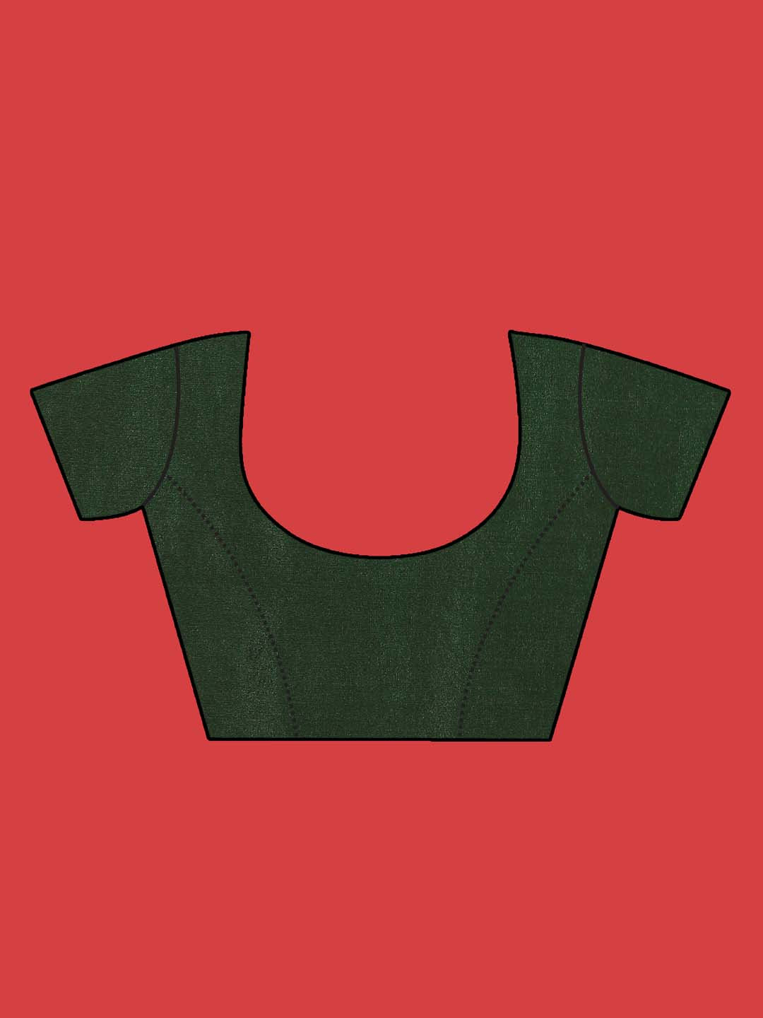 Indethnic Gold Pochampally Kora Silk by Cotton Saree - Blouse Piece View