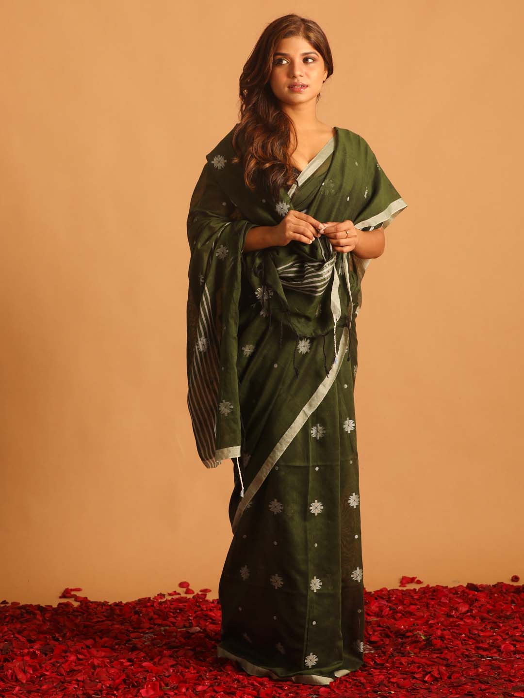 Indethnic Green Woven Design Daily Wear - View 1