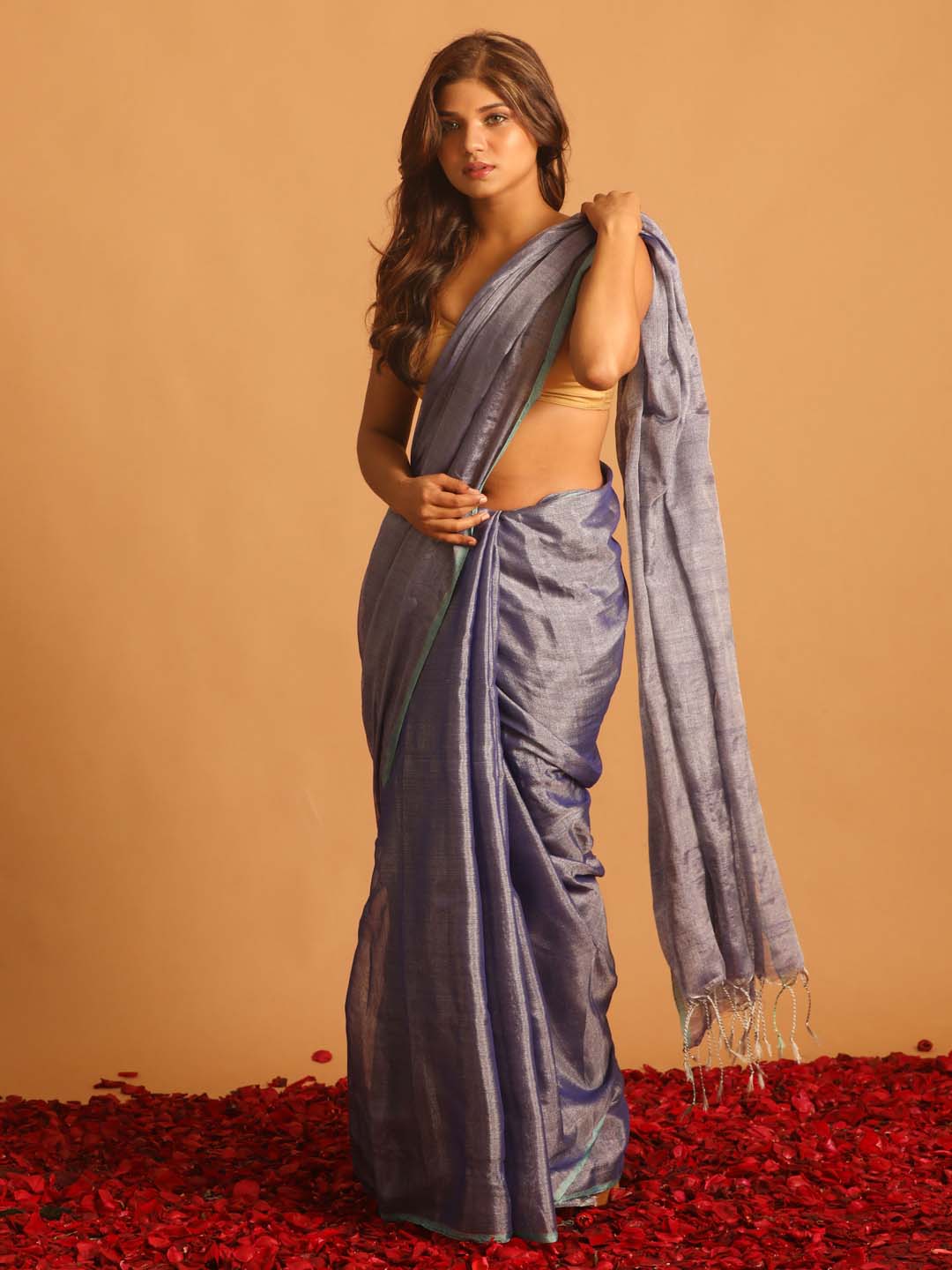 Indethnic Blue Solid Party Wear - View 1