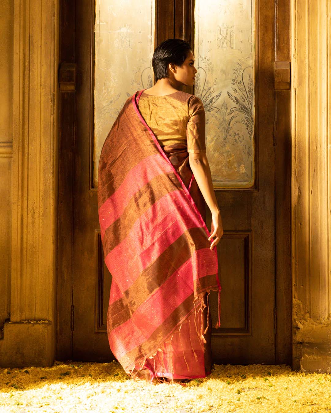 COCOA CHARM (BENGAL HANDLOOM COTTON BLEND SAREE)