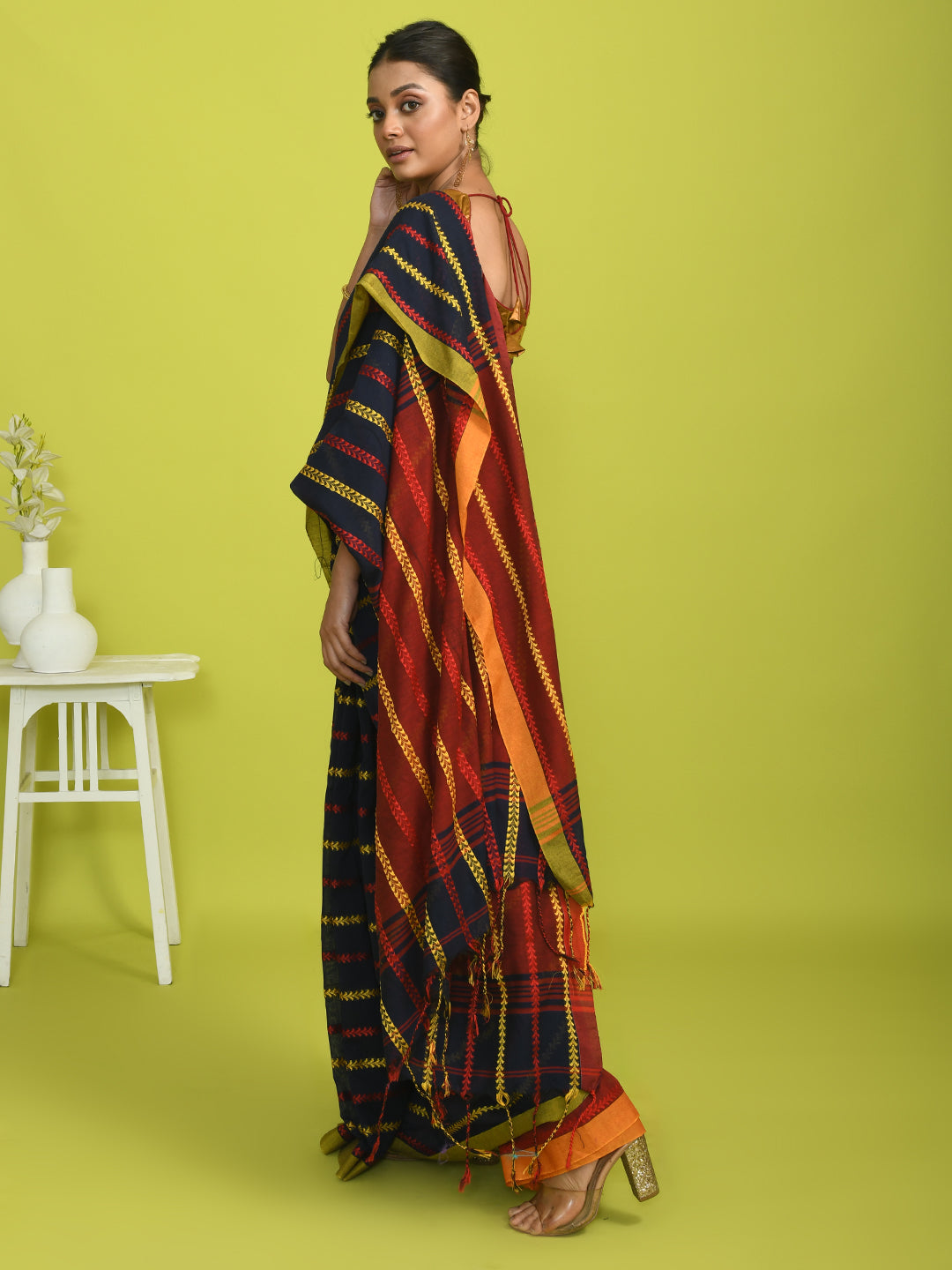 AZURE CALM (HANDLOOM 100% PURE COTTON SAREE)