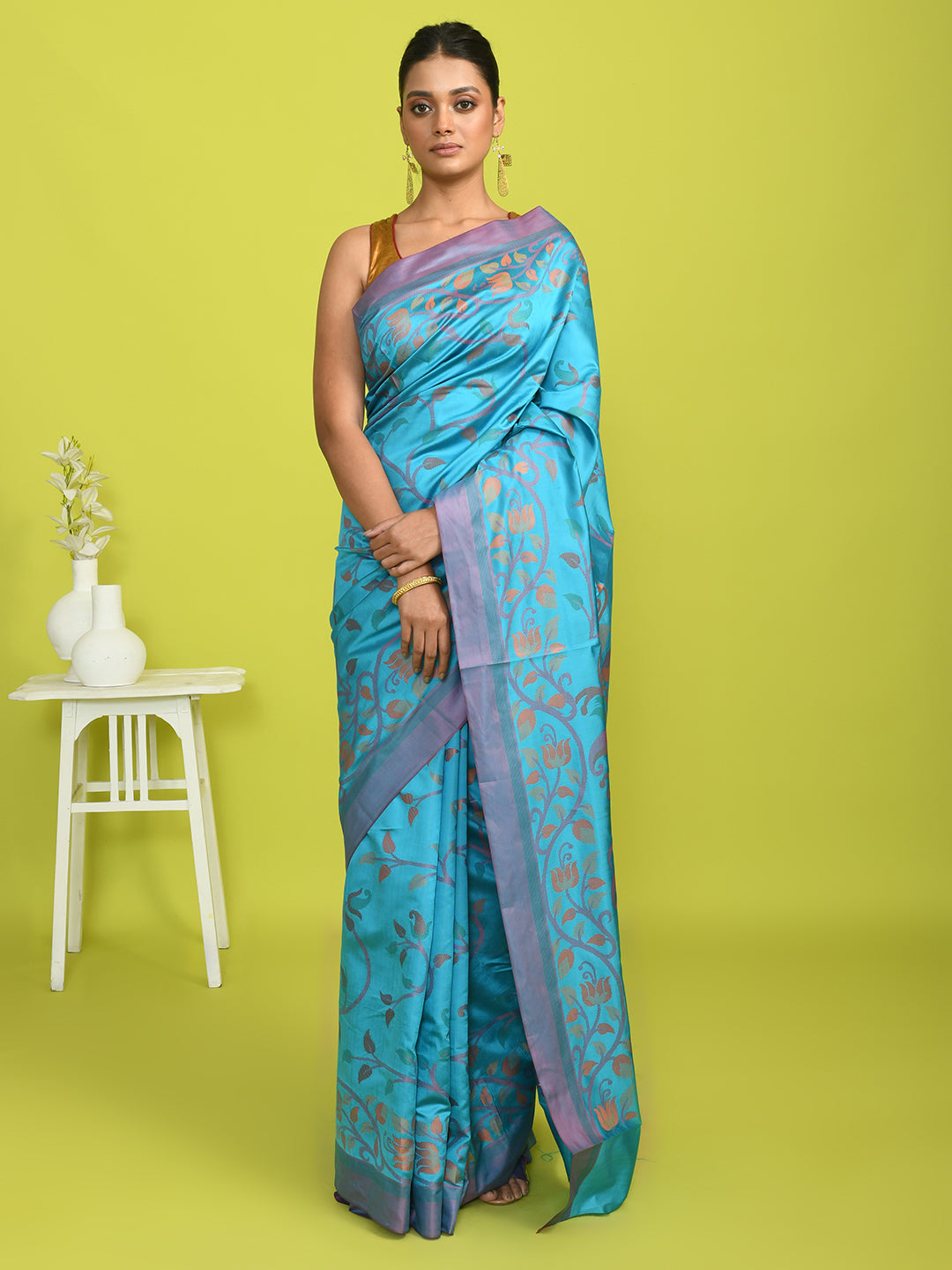 AZURE RADIANCE (HANDLOOM ART SILK SAREE)