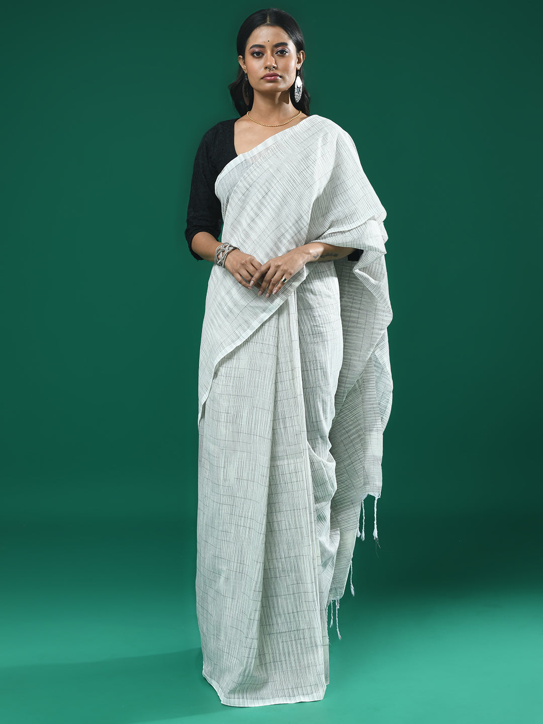 IVORY ELEGANCE (BENGAL HANDLOOM COTTON BLEND SAREE)