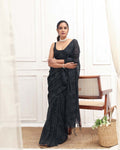 MIDNIGHT ELEGANCE (BENGAL HANDLOOM COTTON BLEND SAREE)