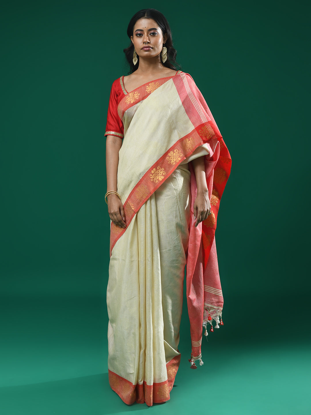 SANDSTONE ELEGANCE (HANDLOOM COTTON BLEND SAREE)