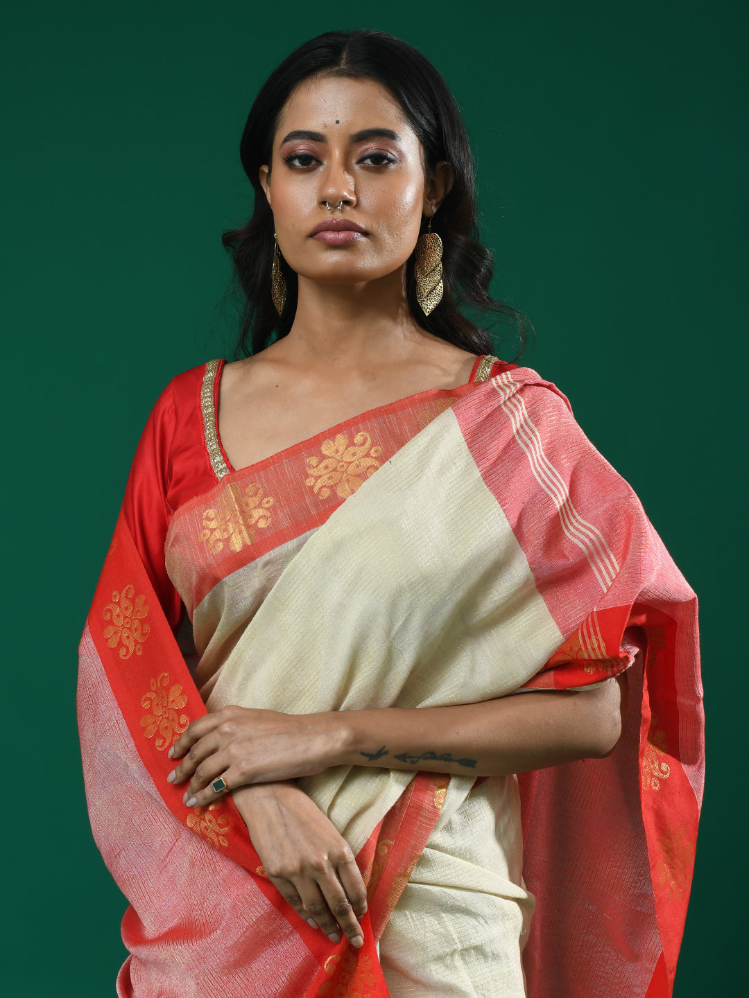 SANDSTONE ELEGANCE (HANDLOOM COTTON BLEND SAREE)