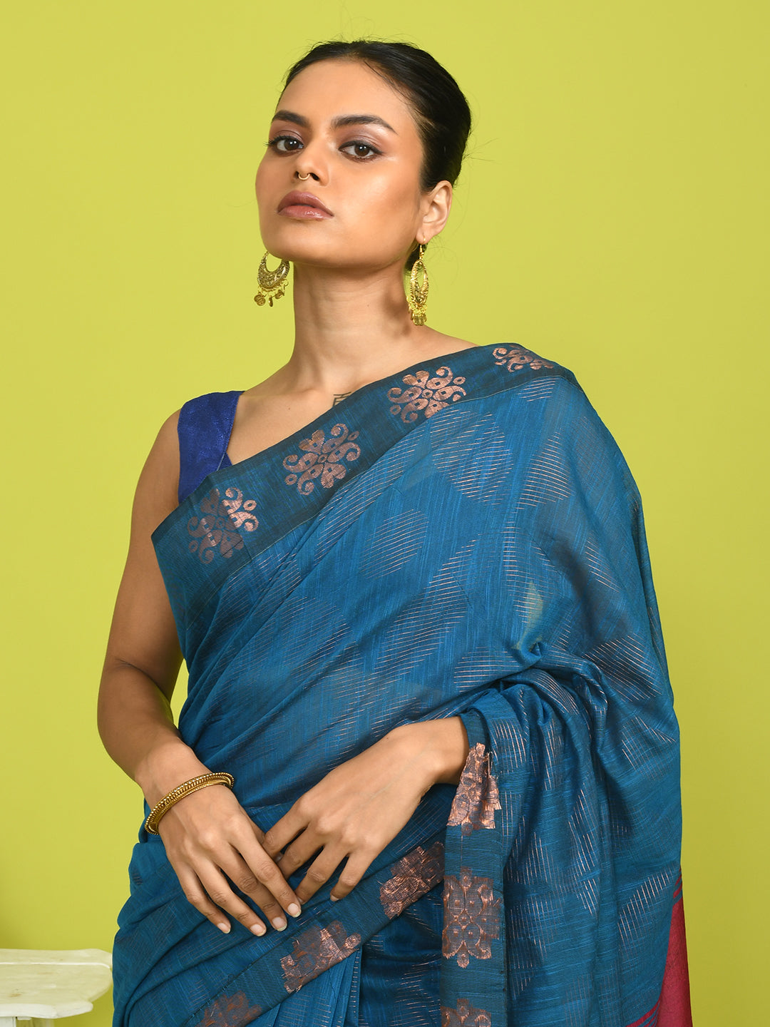OCEANIC FLAIR (HANDLOOM COTTON BLEND SAREE)