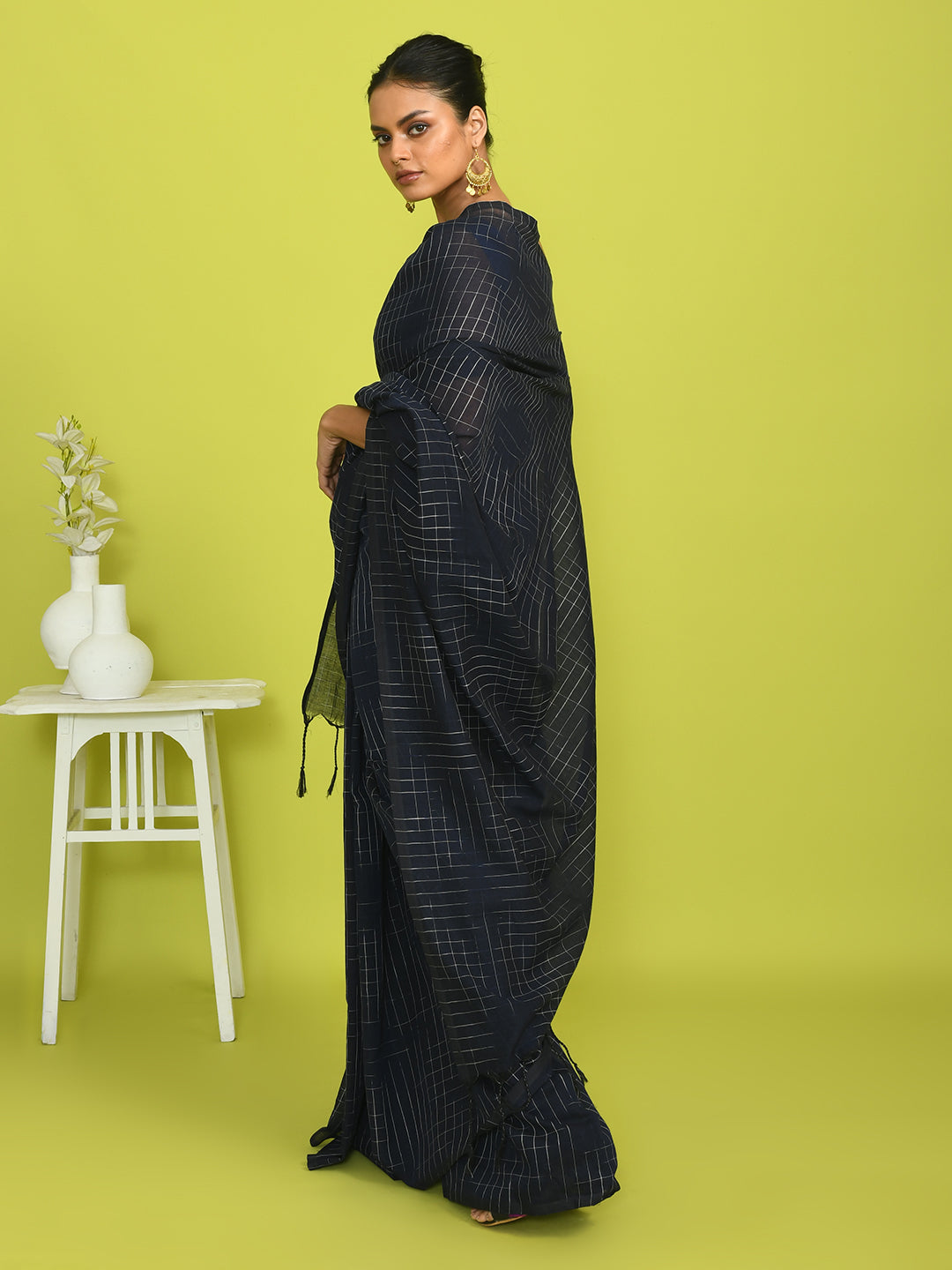 AZURE SERENITY (BENGAL HANDLOOM COTTON BLEND SAREE)