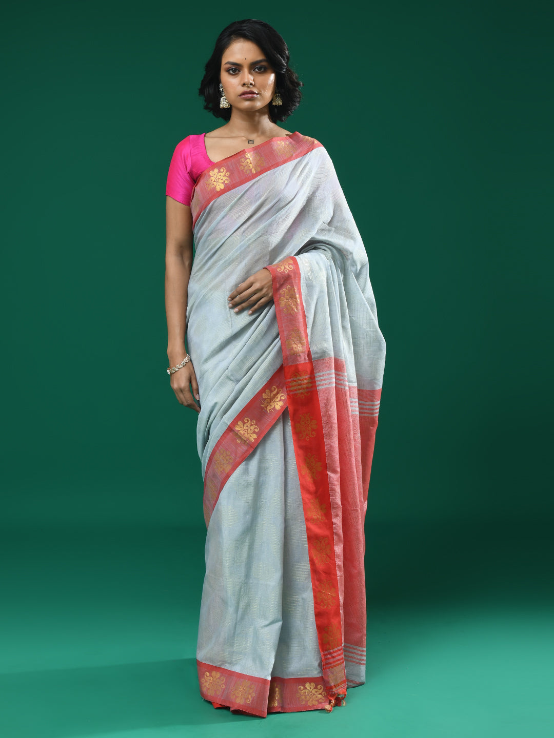 GRANITE HARMONY  (HANDLOOM COTTON BLEND SAREE)