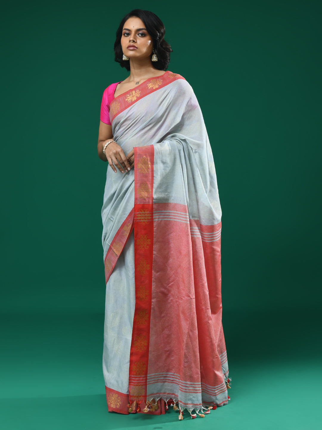 GRANITE HARMONY  (HANDLOOM COTTON BLEND SAREE)