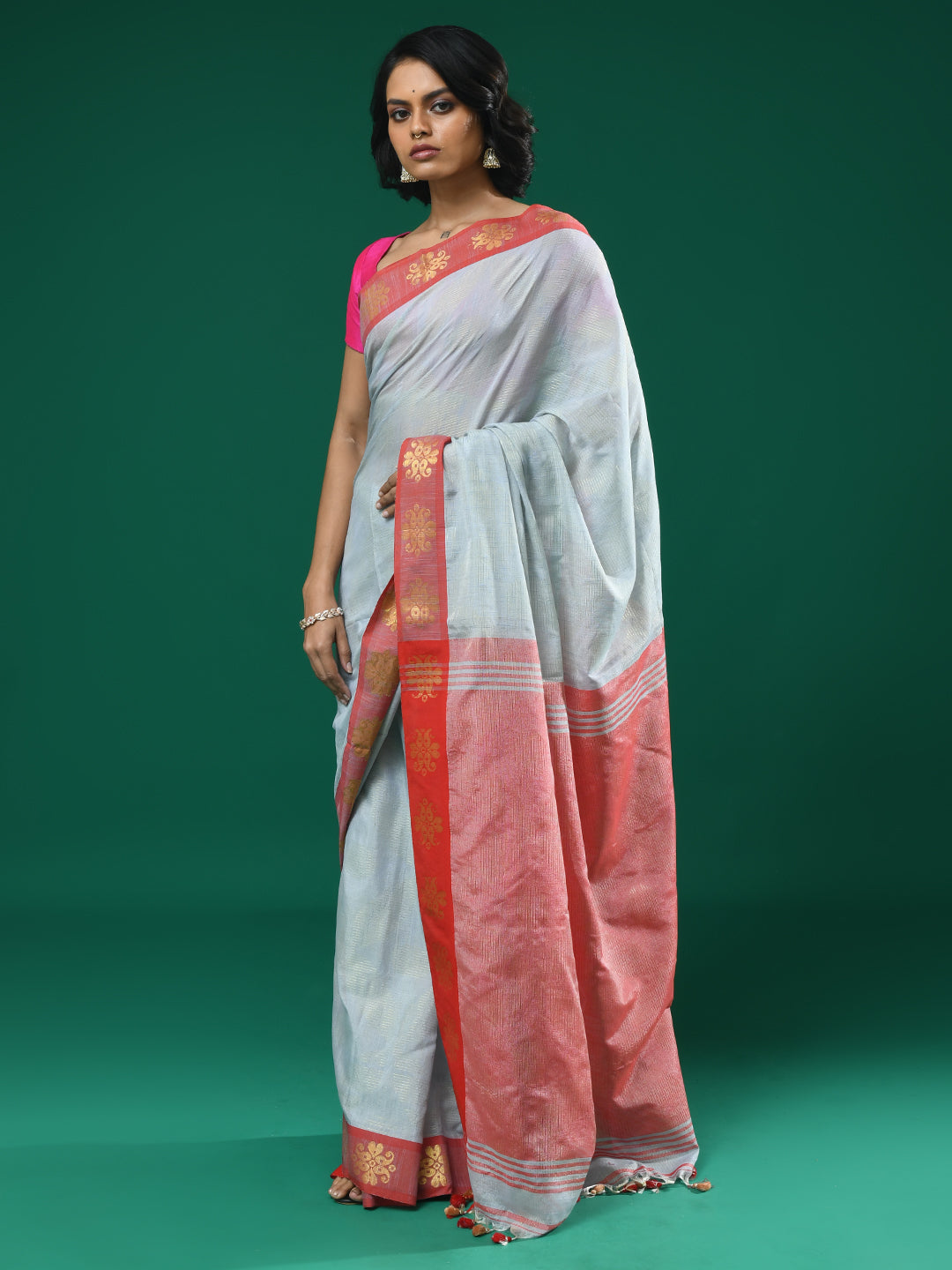 GRANITE HARMONY  (HANDLOOM COTTON BLEND SAREE)