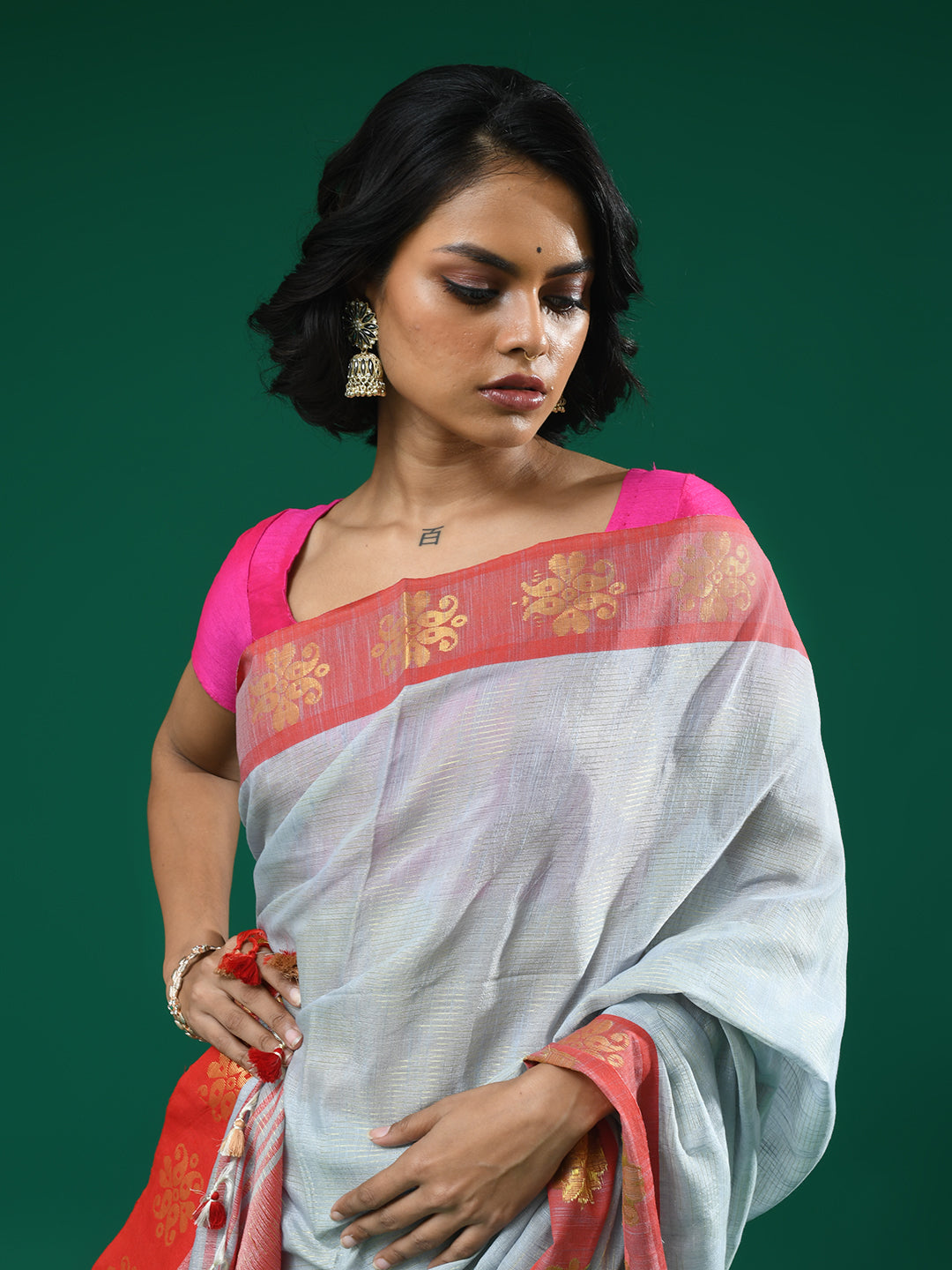 GRANITE HARMONY  (HANDLOOM COTTON BLEND SAREE)