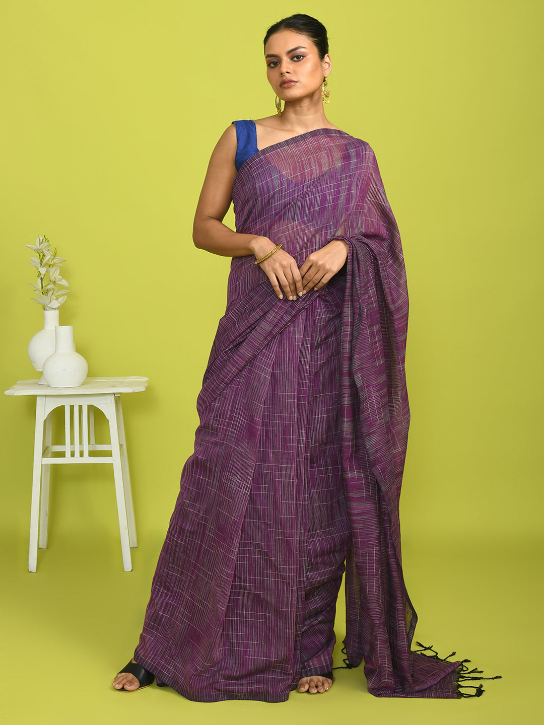 PURPLE BLISS (BENGAL HANDLOOM COTTON BLEND SAREE)