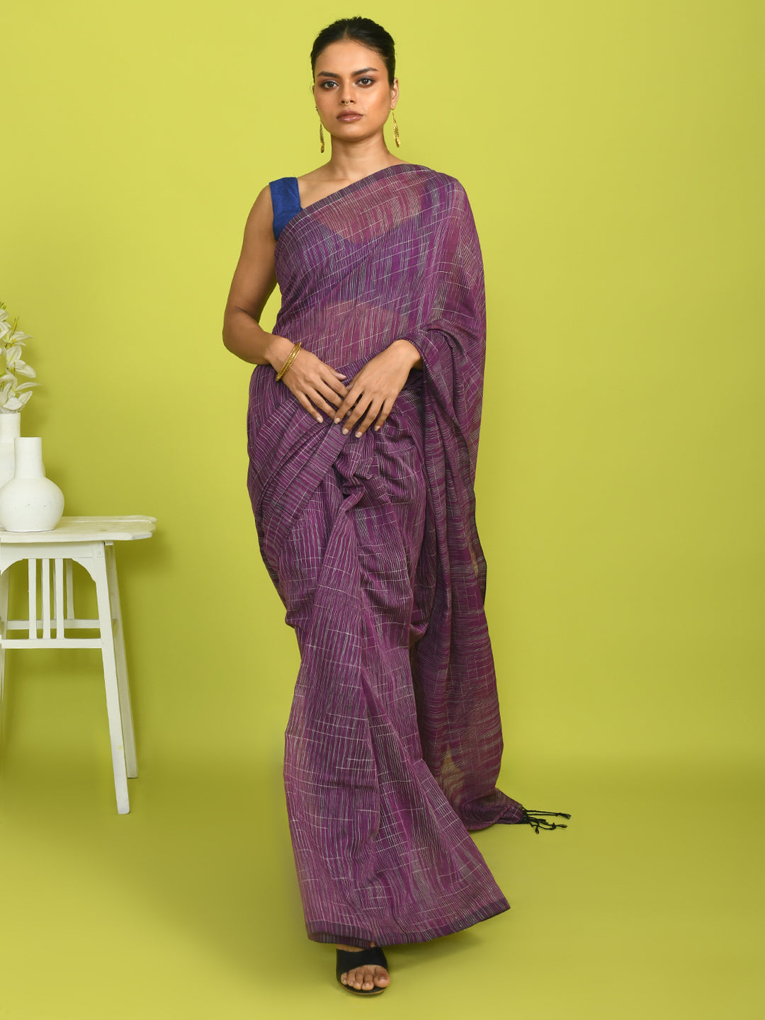 PURPLE BLISS (BENGAL HANDLOOM COTTON BLEND SAREE)