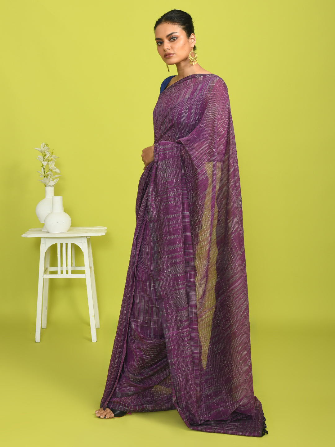 PURPLE BLISS (BENGAL HANDLOOM COTTON BLEND SAREE)