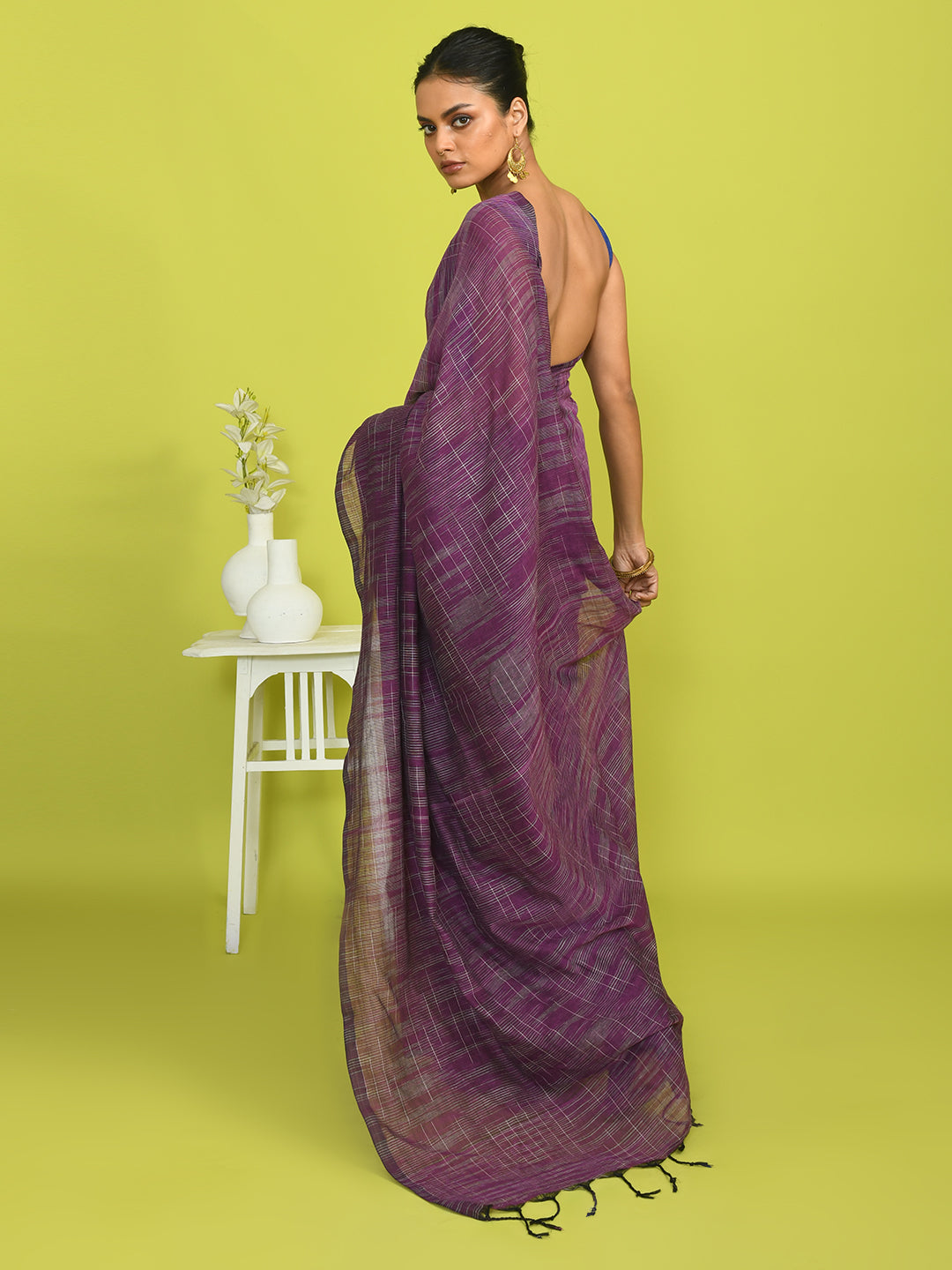 PURPLE BLISS (BENGAL HANDLOOM COTTON BLEND SAREE)