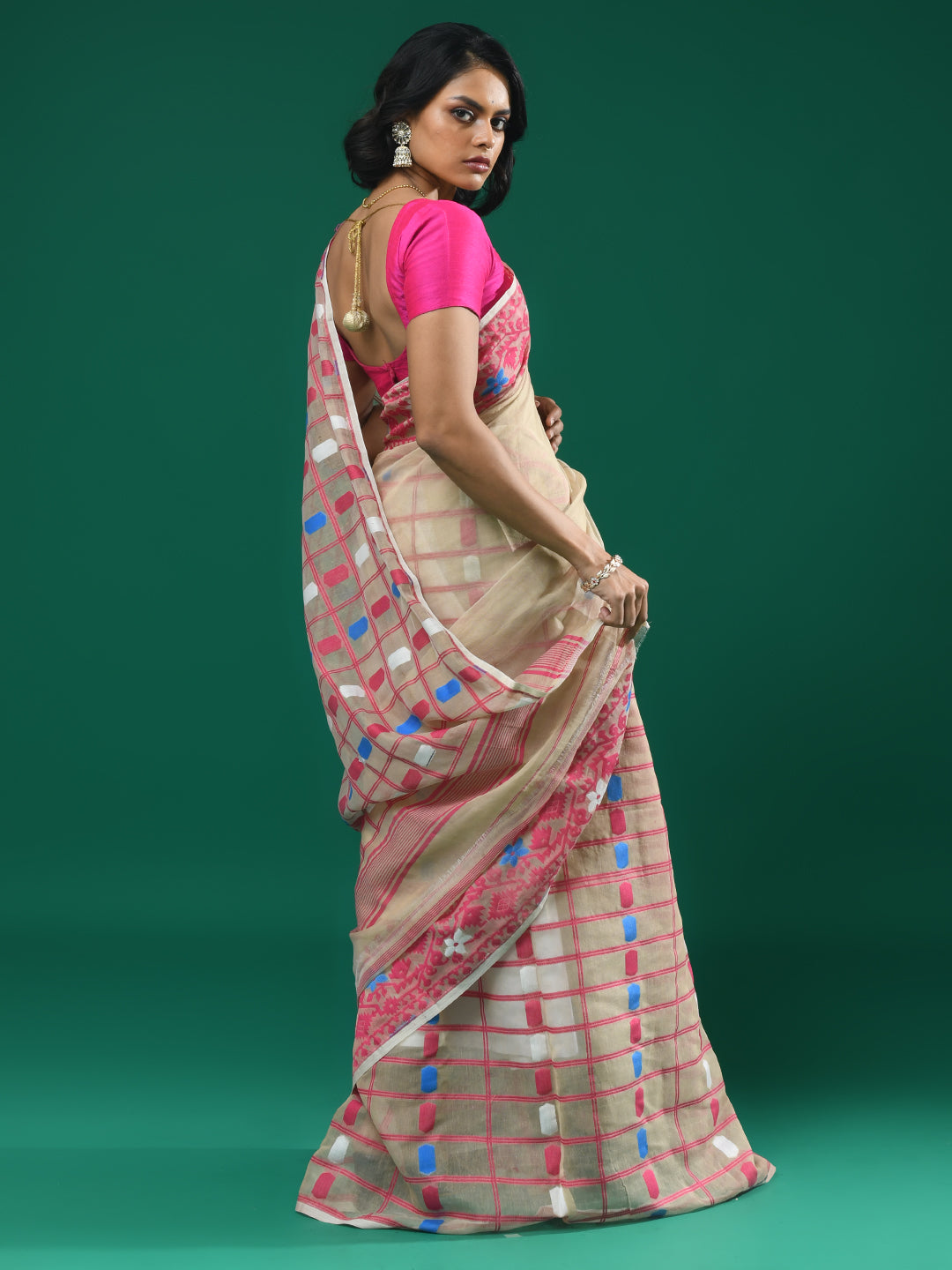 BLUSH AURA (HANDLOOM COTTON BLEND SAREE)