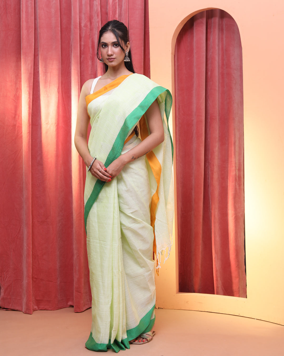 VERDANT STRIPES (JAMDANI  SAREE)