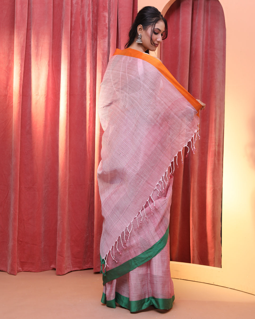 BLUSH STRIPES (JAMDANI  SAREE)