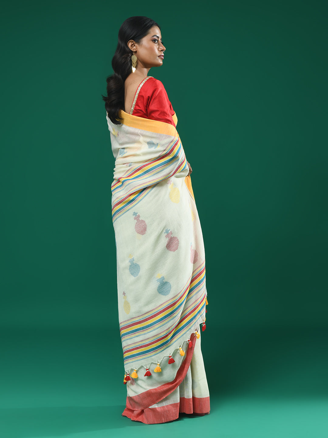 IVORY WEAVE (HANDLOOM 100% PURE COTTON SAREE)