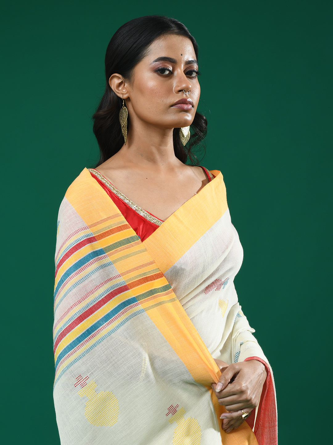 IVORY WEAVE (HANDLOOM 100% PURE COTTON SAREE)