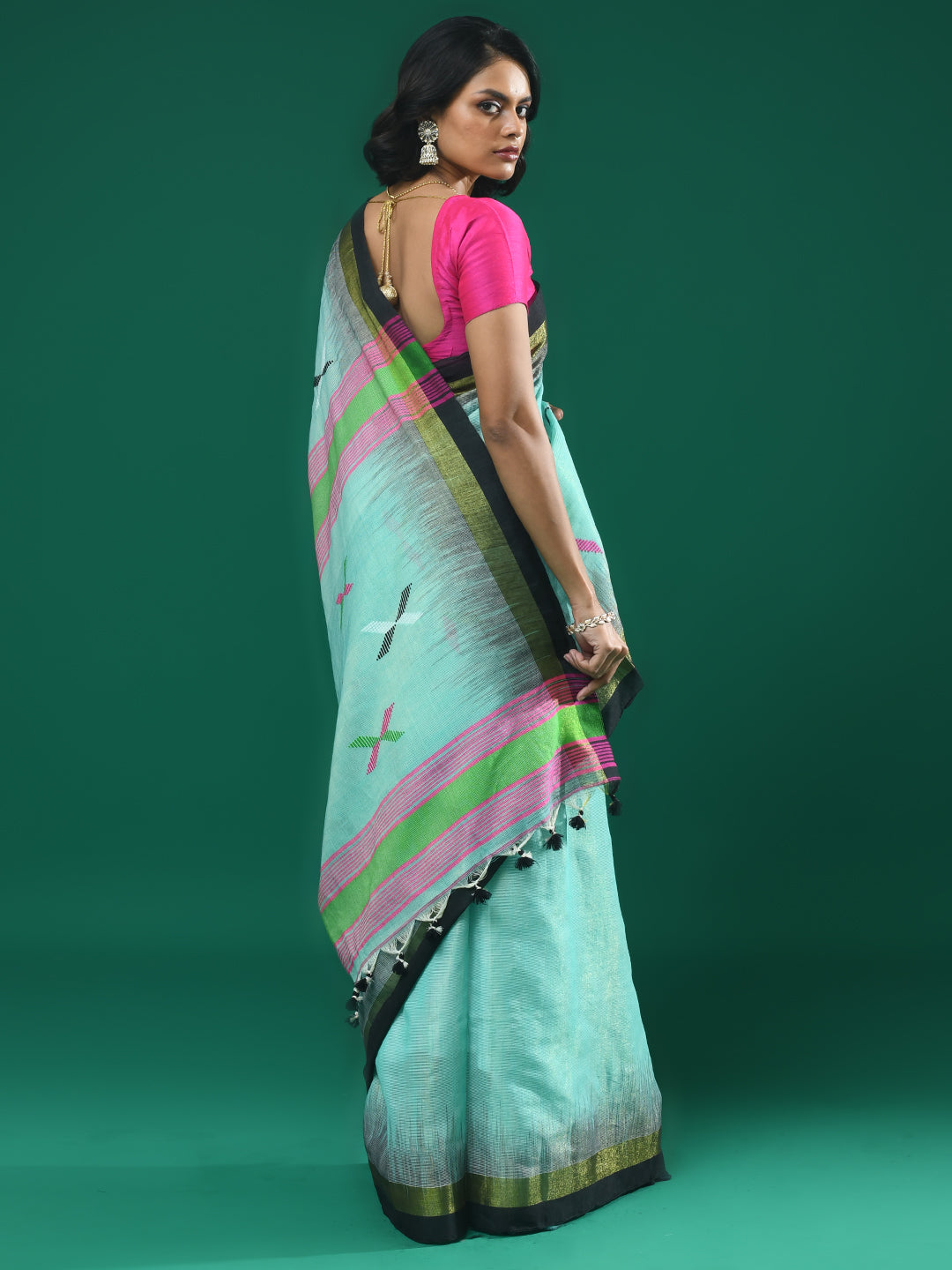 AZURE GRACE (HANDLOOM 100% PURE COTTON SAREE)