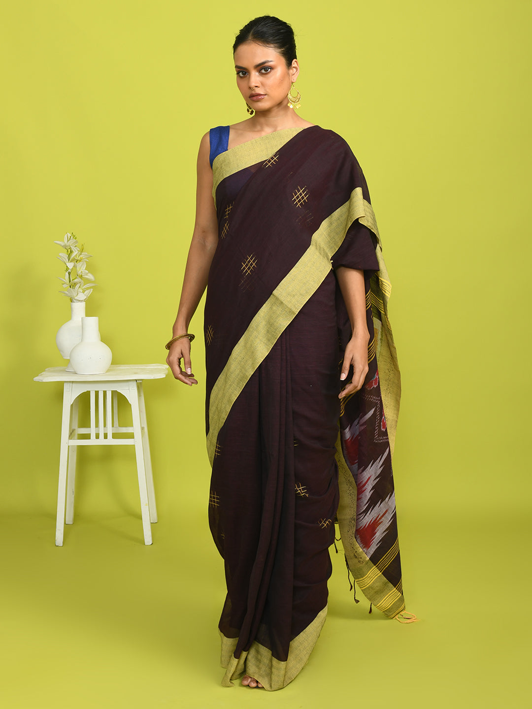 RUSTIC ELEGANCE (IKAT 100% PURE COTTON SAREE)