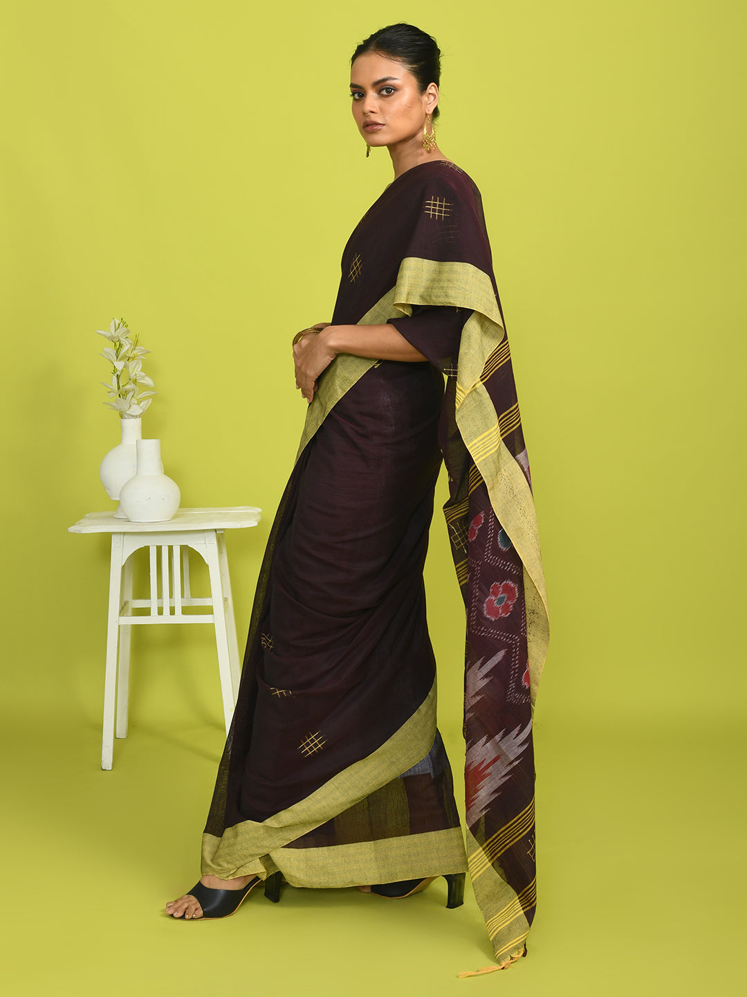 RUSTIC ELEGANCE (IKAT 100% PURE COTTON SAREE)