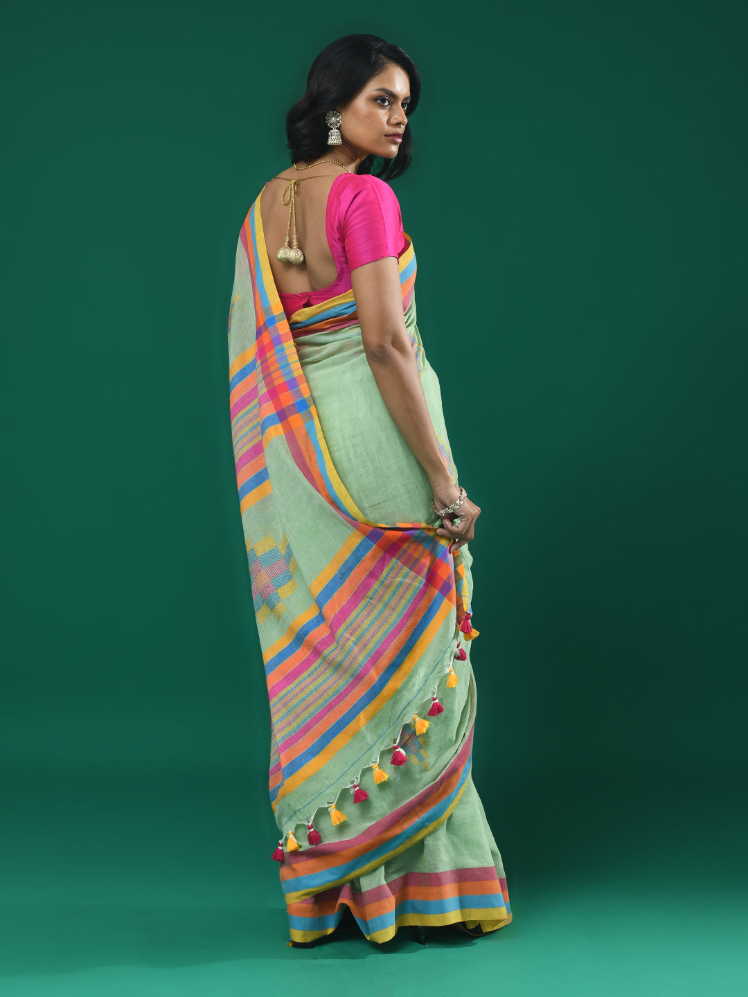 EMERALD WHISPER (HANDLOOM 100% PURE COTTON SAREE)