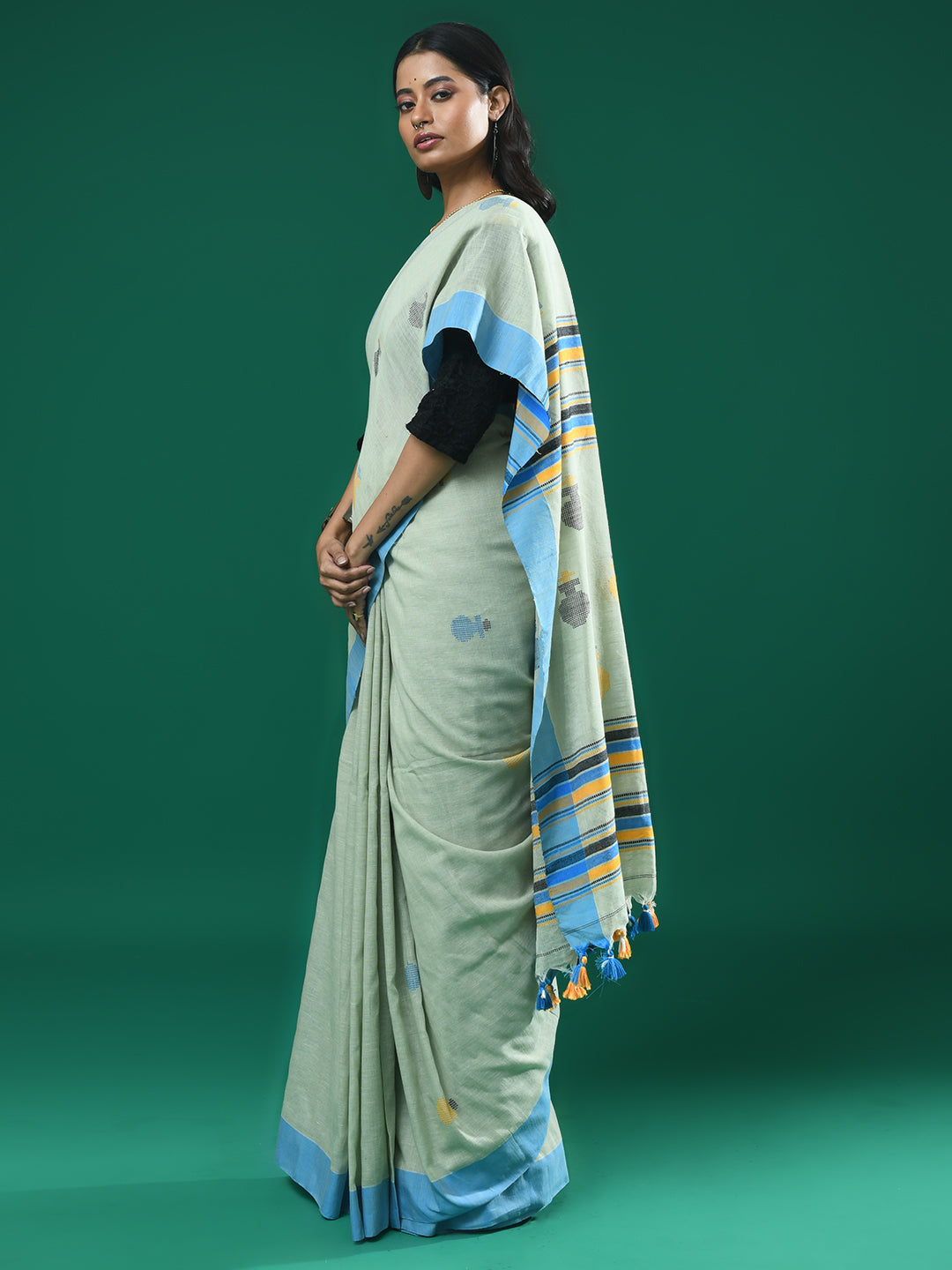 EVERGREEN WEAVE (HANDLOOM 100% PURE COTTON SAREE)