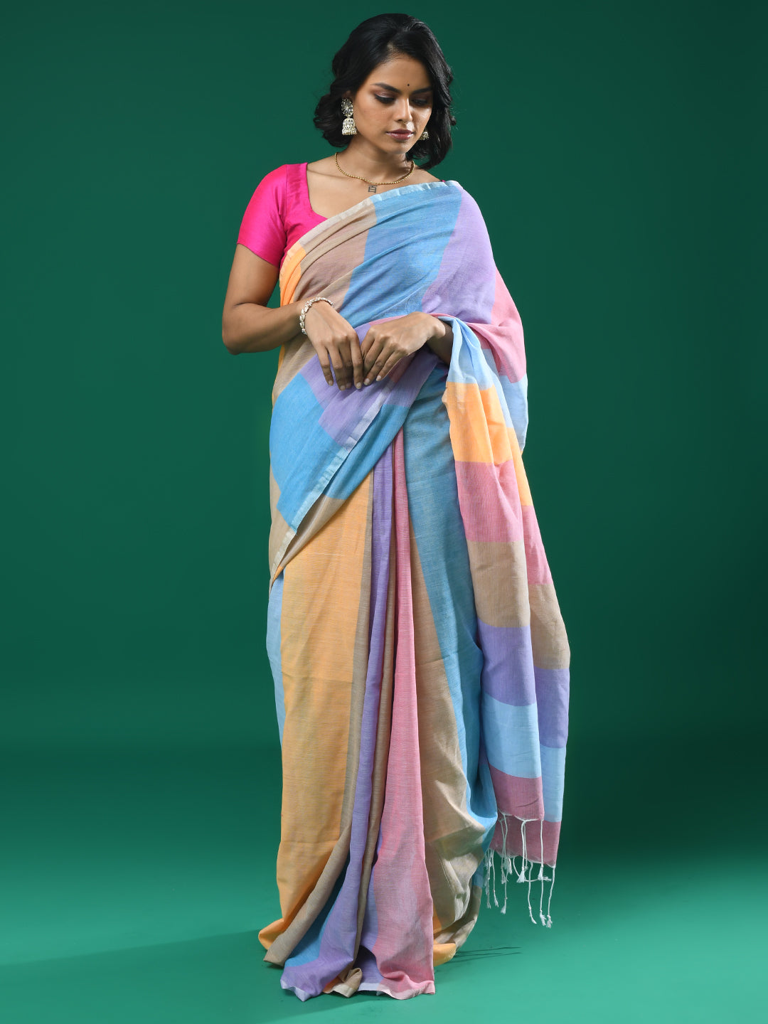 VIBRANT HARMONY (BENGAL HANDLOOM 100% PURE COTTON SAREE)