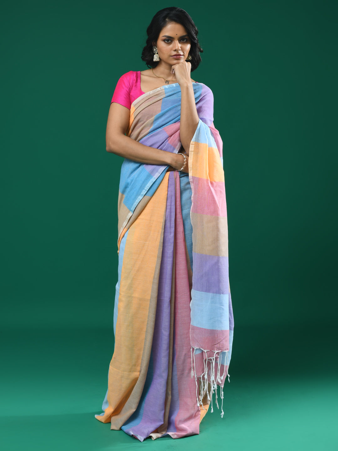 VIBRANT HARMONY (BENGAL HANDLOOM 100% PURE COTTON SAREE)