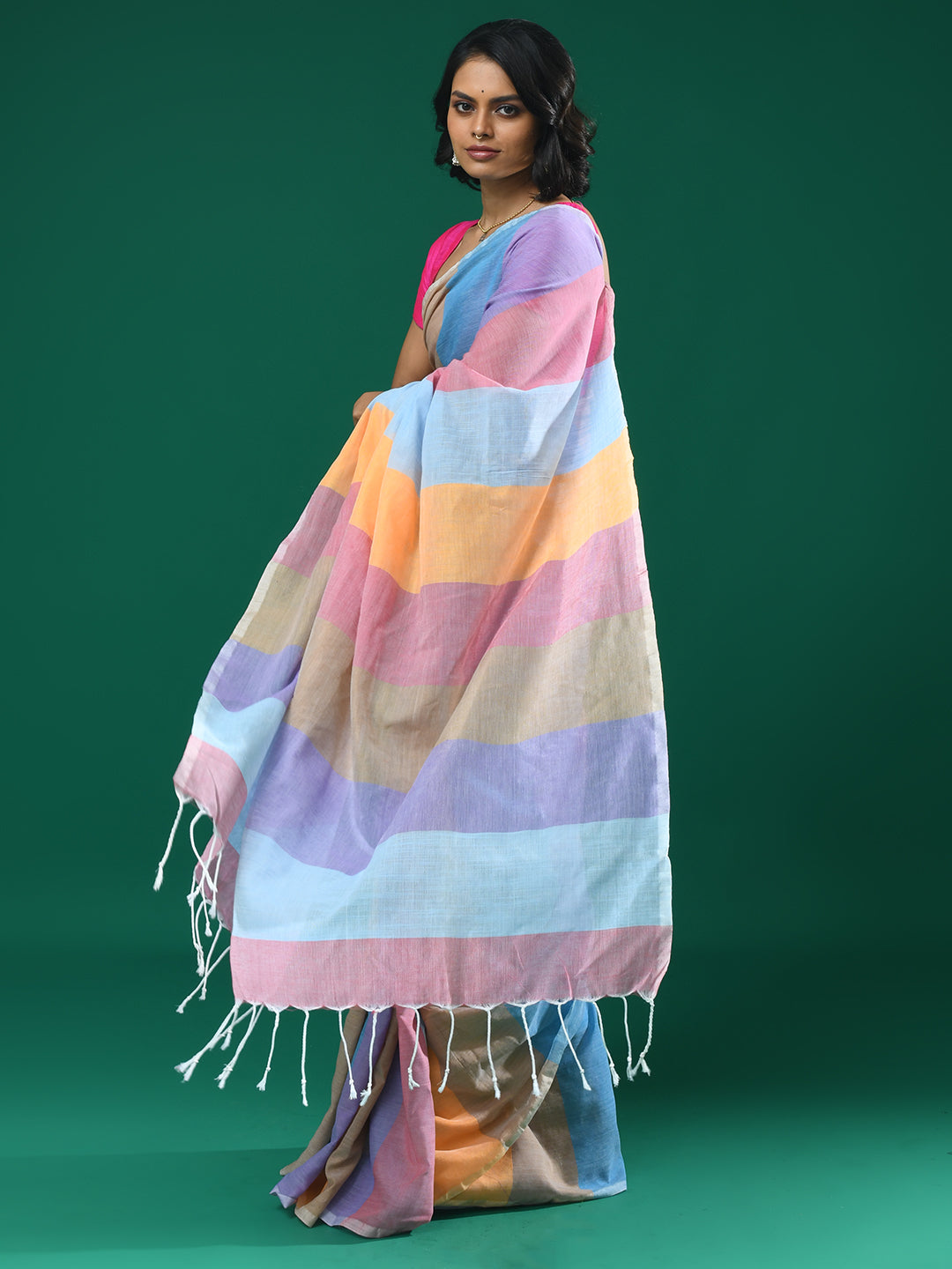 VIBRANT HARMONY (BENGAL HANDLOOM 100% PURE COTTON SAREE)