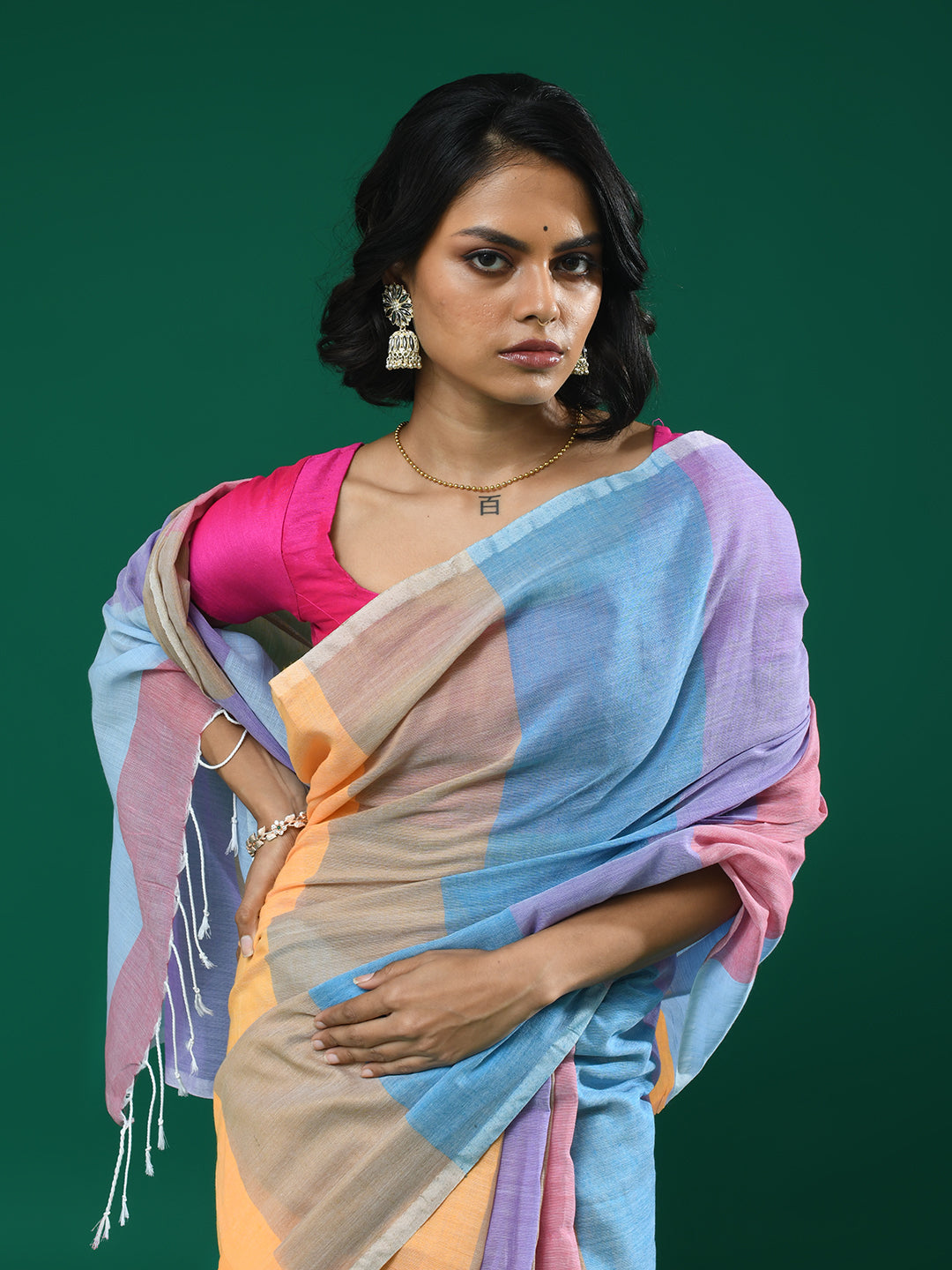 VIBRANT HARMONY (BENGAL HANDLOOM 100% PURE COTTON SAREE)