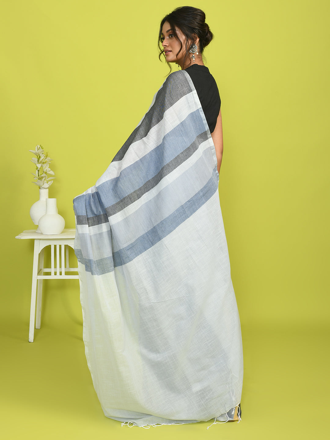 RADIANT STRIPES (BENGAL HANDLOOM 100% PURE COTTON SAREE)